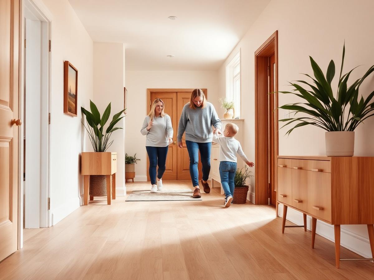 Warm family room flooring inspiration